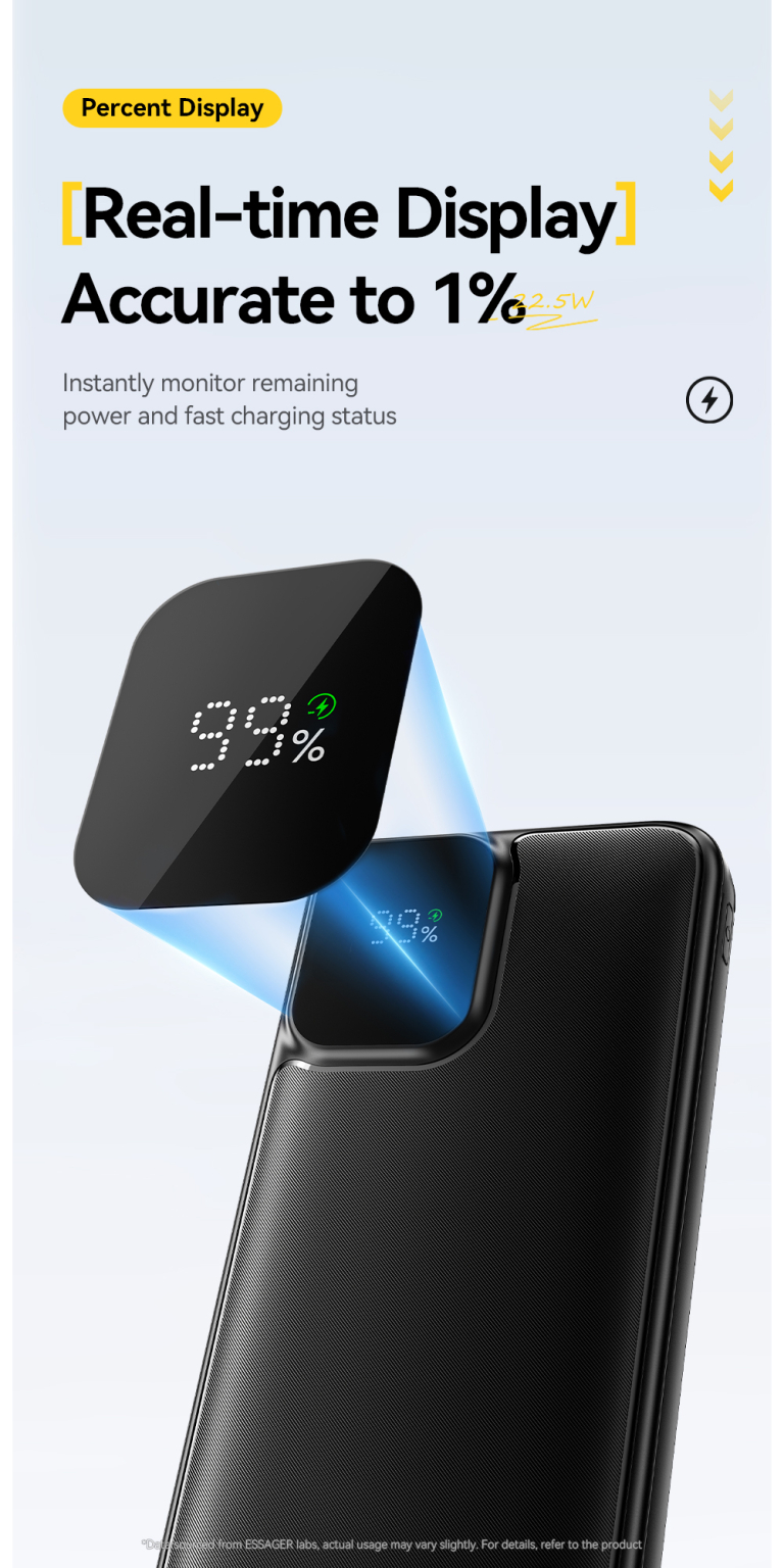 Essager power bank – két kábel, nulla para, 22,5 watt 10