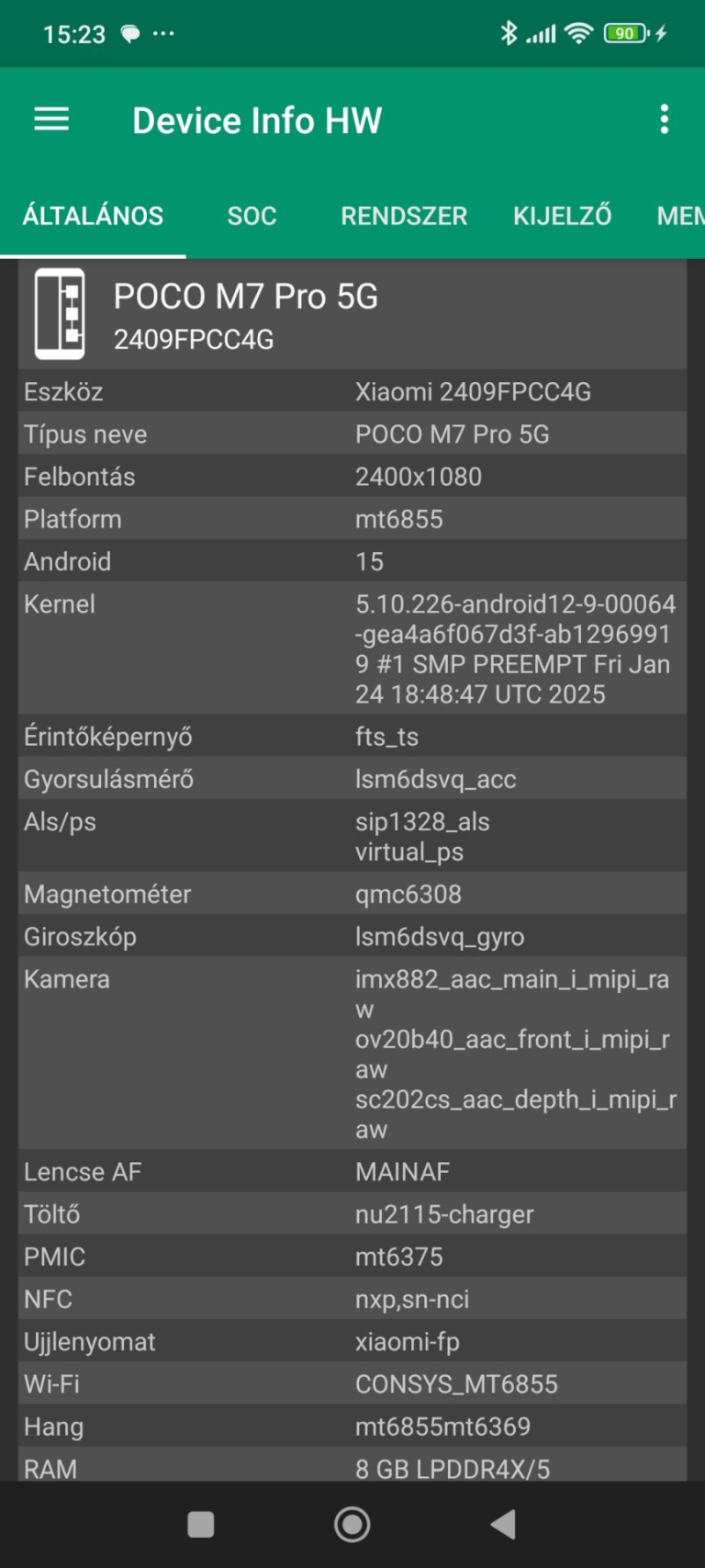 Poco M7 Pro 5G okostelefon teszt 30