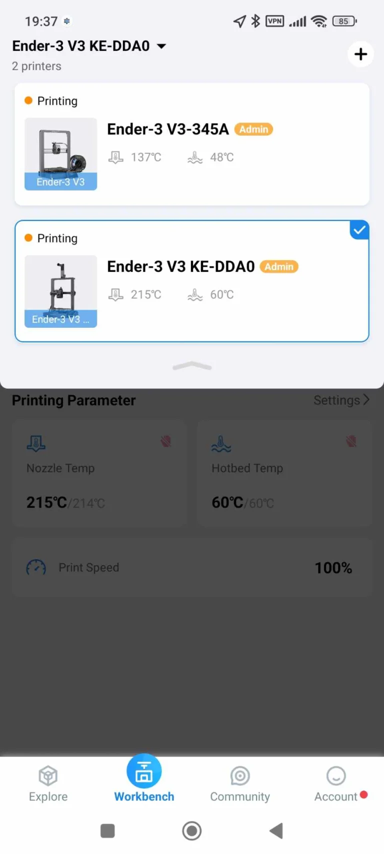 Prueba 3 de la impresora 3D Creality Ender 3 V55-KE