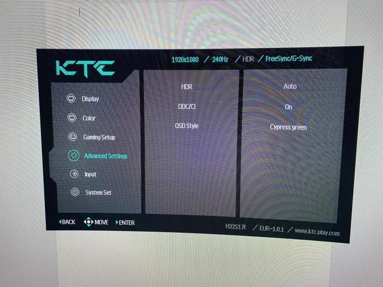 Prueba 32 del monitor de jugador KTC H17S34F
