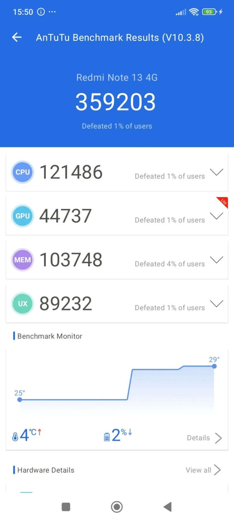 Test 13 du smartphone Redmi Note 4 20G
