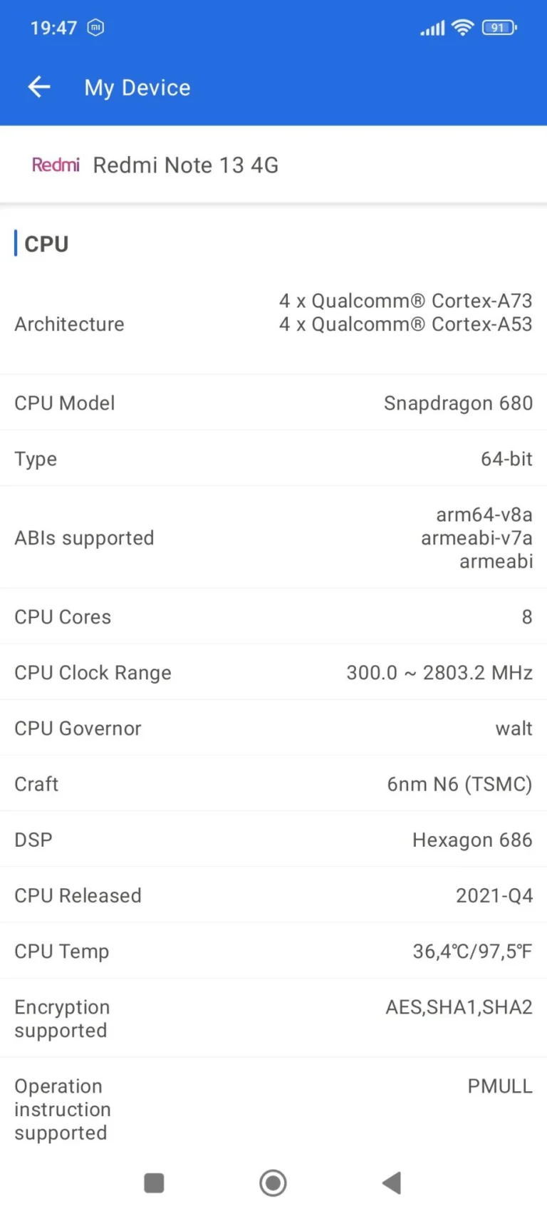 Test 13 du smartphone Redmi Note 4 23G