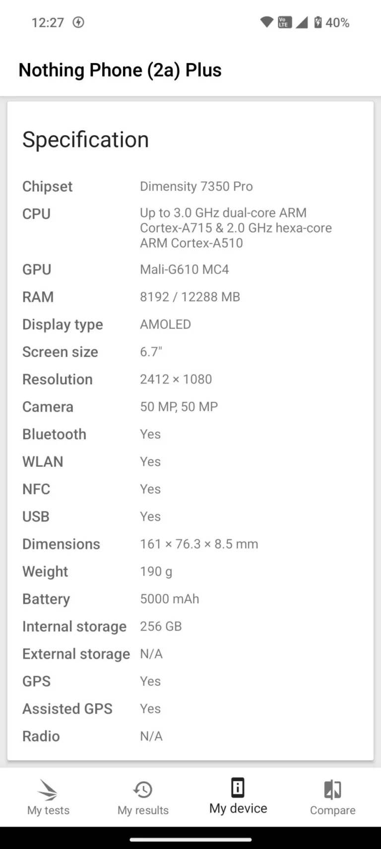 Nothing Phone (2a) Plus test smartphone 20